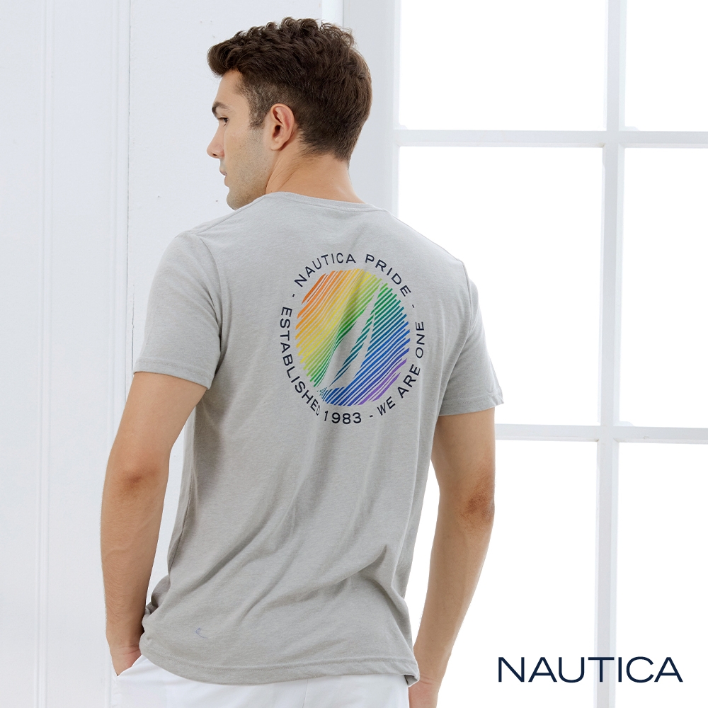 Nautica 男裝 Pride系列圓標彩虹短袖T恤-灰