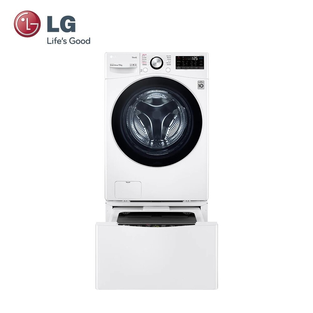 LG TWINWash WiFi雙能洗(蒸洗脫烘)滾筒洗衣機 15kg+2kg WD-S15TBD + WT-SD200AHW