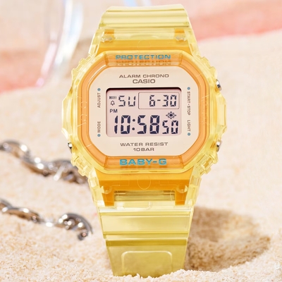 CASIO 卡西歐 BABY-G 半透明 夏季時光電子腕錶 禮物推薦 畢業禮物 42.1*37.9mm / BGD-565SJ-9