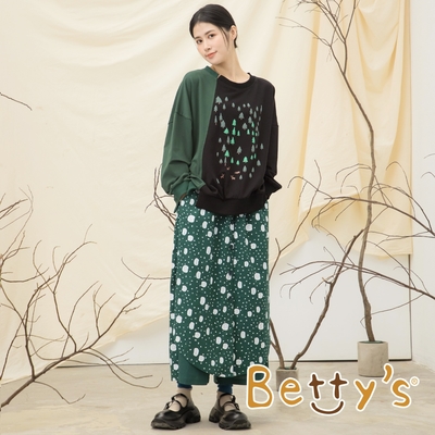 betty’s貝蒂思　印花布前排釦褲裙(綠色)