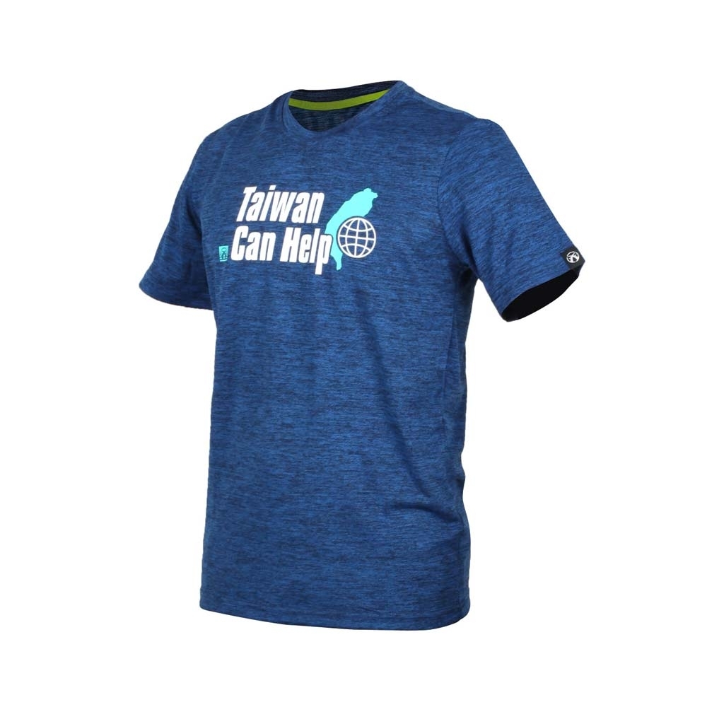 FIRESTAR 男吸排短袖圓領T恤-台灣製 慢跑 路跑 運動 上衣 D0539-97 麻花藍白綠