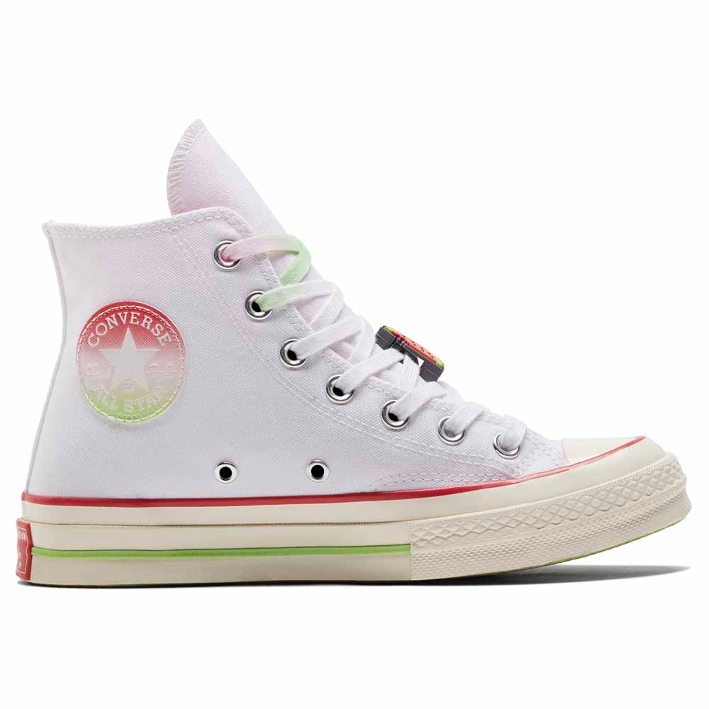 CONVERSE CHUCK 70 HI WHITE/SOFT RED/PINK FOAM 高筒 夏日 西瓜 女帆布鞋 A02297C 白色