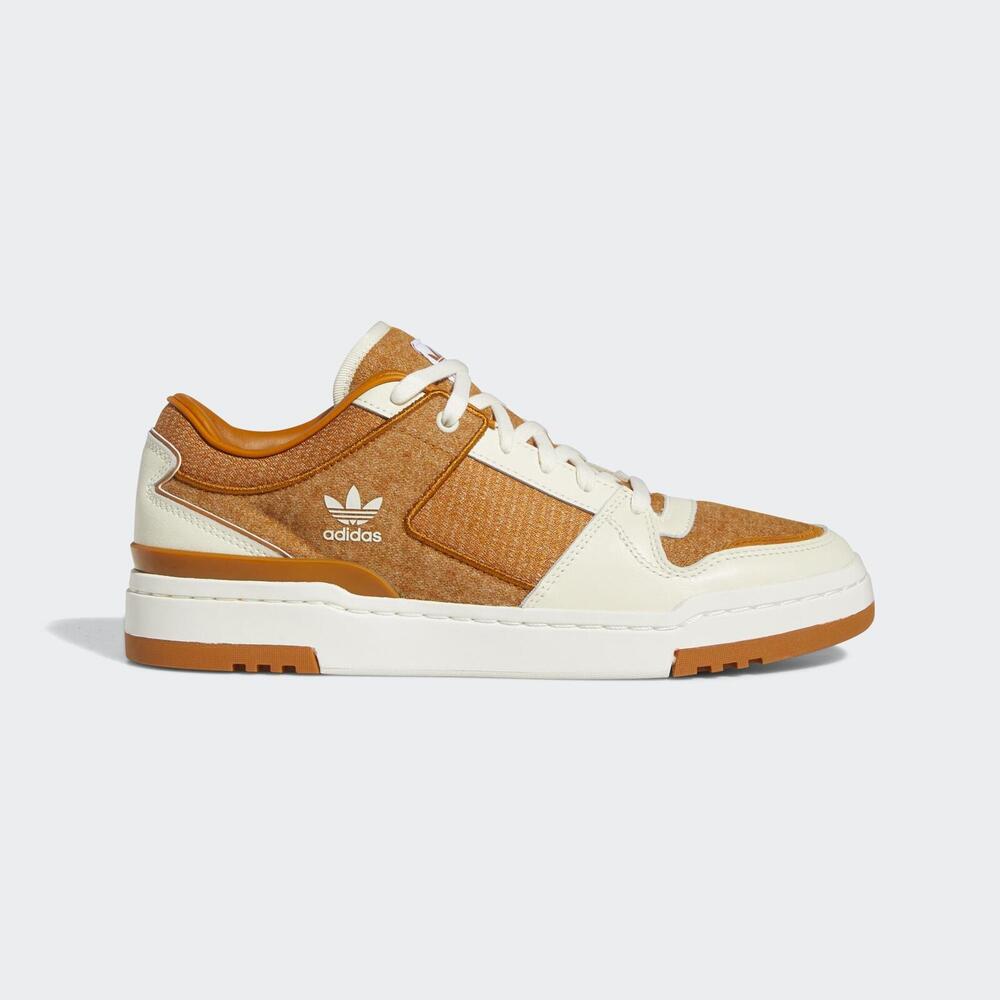 Adidas Forum Luxe Low GW2012 男女 休閒鞋 經典 復古 拼接 奶油底 三葉草 米 棕橘