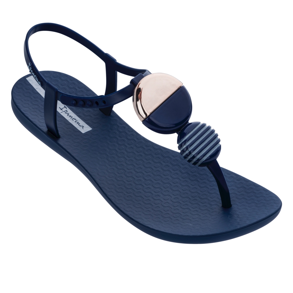 Ipanema 【原廠貨】ELLA FEM圓型幾何裝飾T字涼鞋 女款-藍色 26393