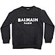 BALMAIN 童裝 立體燙銀雷射品牌字母徽標黑色棉質上衣 大學T product thumbnail 1