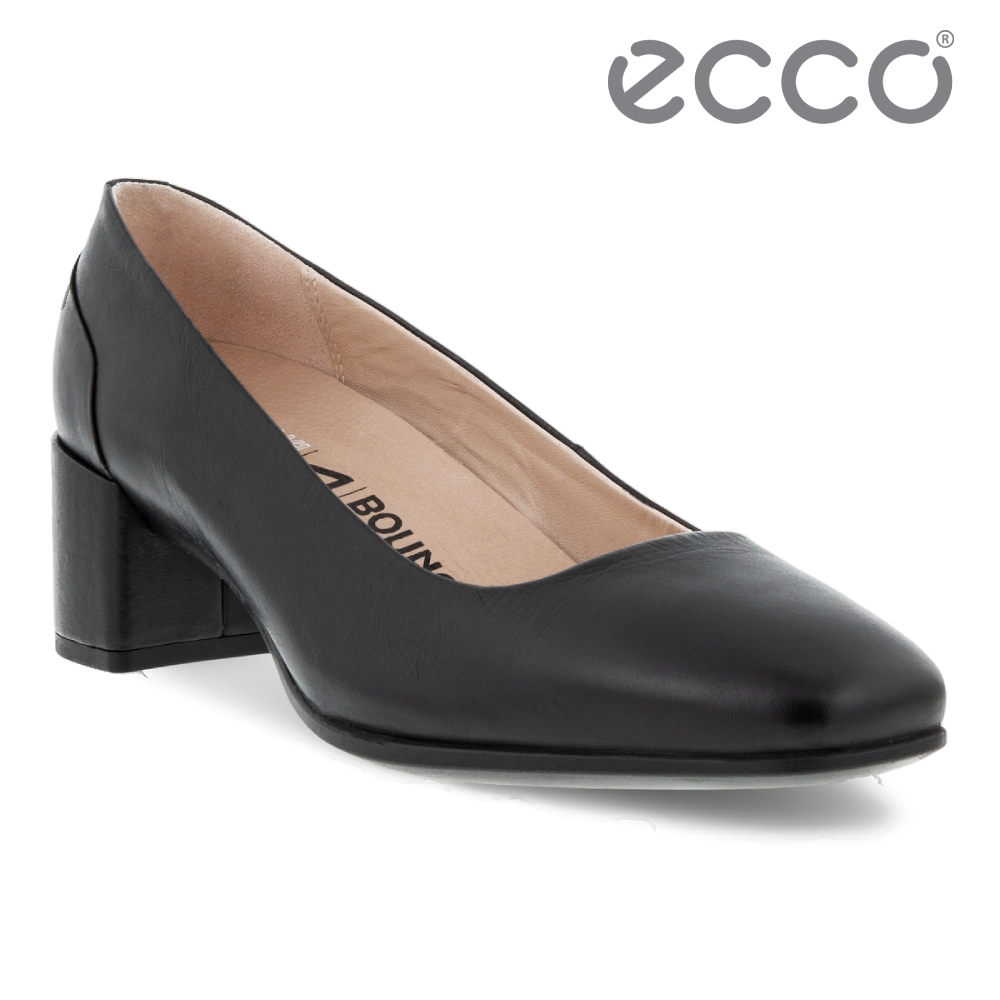 ECCO SHAPE 35 SQUARED PLUS 時裝粗跟方頭高跟鞋 女鞋 黑色