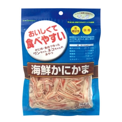 日本藍-海鮮蟹肉絲 嚴選素材使用愛犬、愛貓用零食 60g (日本產) x 3入組(購買第二件贈送寵物零食x1包)