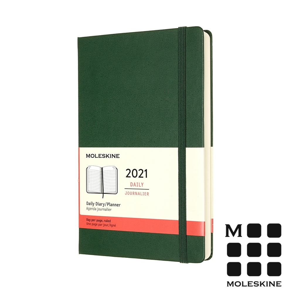MOLESKINE 2021經典手帳日記12M(L型)-綠