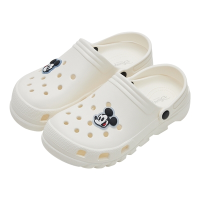 迪士尼親子鞋 米奇 立體造型防水洞洞涼鞋-白-大人款(柏睿鞋業)