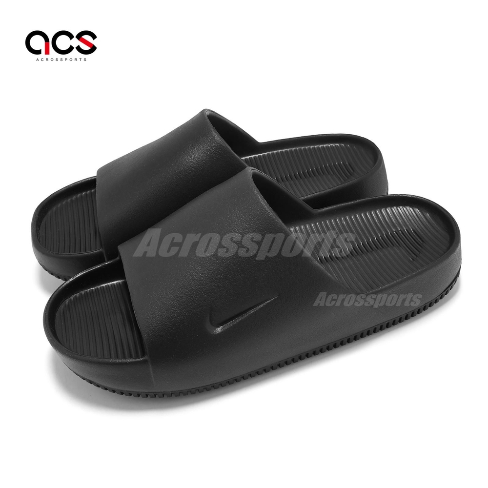 Nike 拖鞋 Calm Slide 男鞋 女鞋 黑 全黑 微厚底 踩屎感 FD4116-202