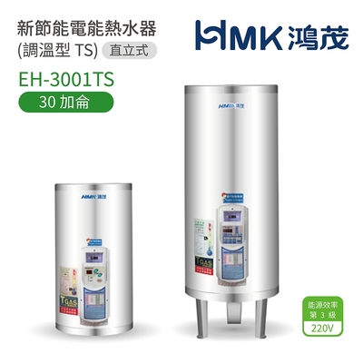 【HMK 鴻茂】不含安裝 30加侖 直立落地式 新節能電能熱水器 調溫型TS(EH-3001TS)