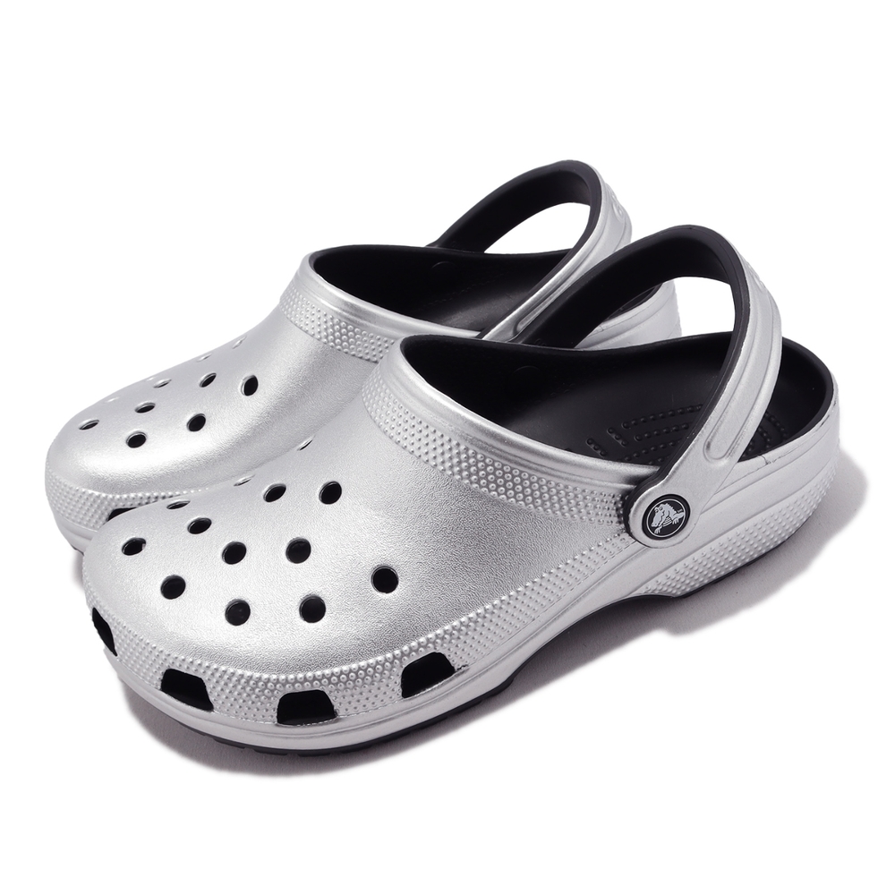 Crocs 洞洞鞋 Classic Metallic Clog 金屬 克駱格 銀 男鞋 女鞋 涼拖鞋 卡駱馳 2058310P1