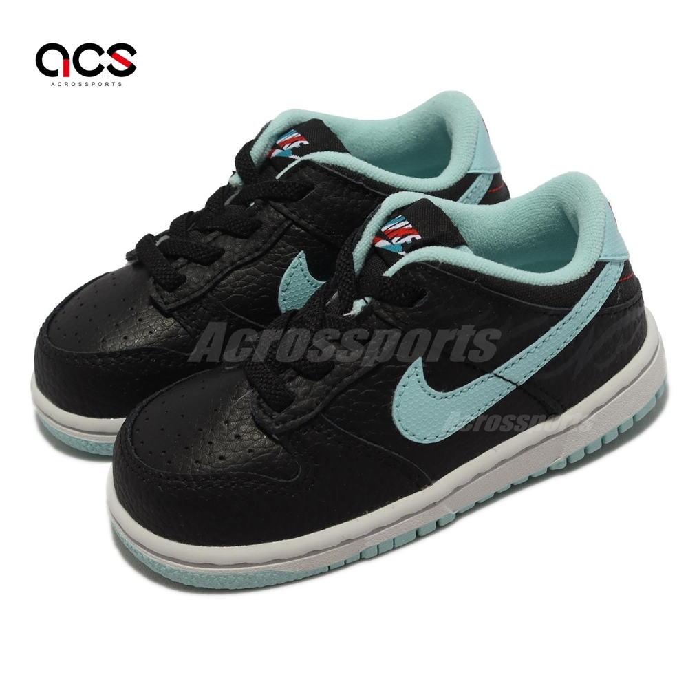 Nike 休閒鞋 Dunk Low SE TDV 童鞋 小童 黑 天藍 理髮店 學步鞋 DH9760-001