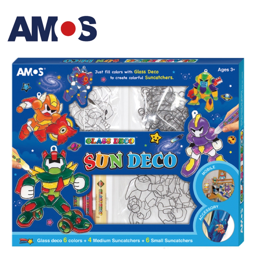 韓國AMOS 6色壓克力模型版DIY玻璃彩繪膠-SD款(台灣總代理公司貨)