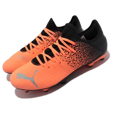 Puma 足球鞋 Future Z 4 3 FG/AG 男鞋 襪套 包覆 輕量 鞋釘 橘 銀 106767-01