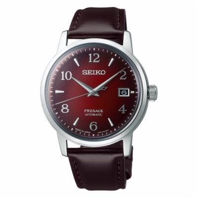 SEIKO 精工PRESAGE經典透視背蓋機械皮帶錶38.5mm(SRPE41J1) SK014