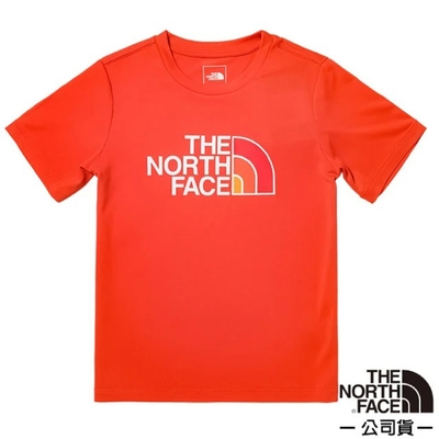 The North Face 兒童 FLASHDRY吸濕透氣短袖圓領T恤(亞洲版型)_復古橙 N