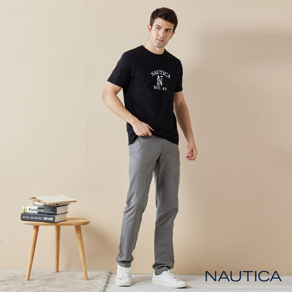 Nautica 男裝 經典涼感直筒休閒長褲-灰色