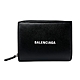 Balenciaga 品牌印花logo牛皮釦式零錢袋短夾(650879-黑) product thumbnail 1