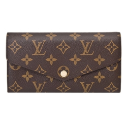 Louis Vuitton Sarah系列 Monogram帆布信封暗釦長夾(M60531-咖)