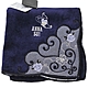 ANNA SUI 荷葉邊愛心蕾絲圖騰彩蝶圖騰字母LOGO刺繡小方巾(深藍系) product thumbnail 1