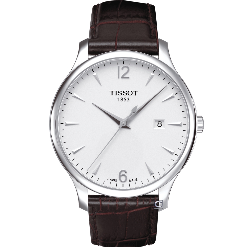 TISSOT 天梭 官方授權天梭 T-TRADITION 極簡時尚 紳士錶-T0636101603700/白