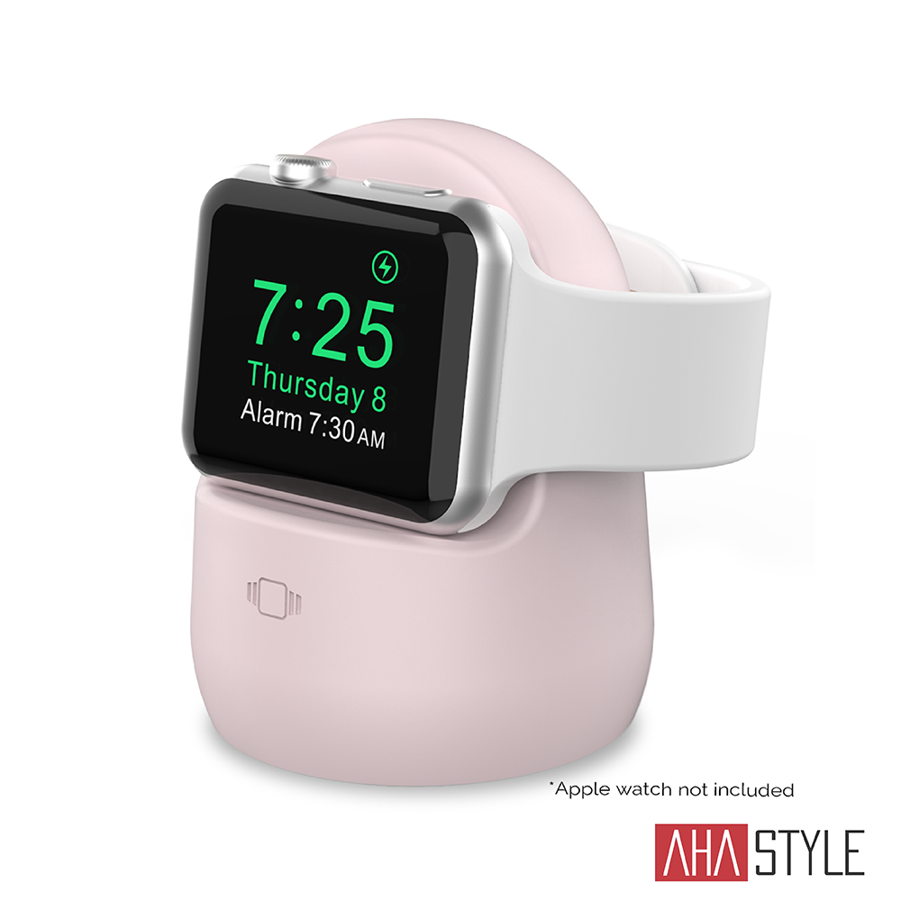 AHAStyle Apple Watch S1~S7 矽膠充電集線底座 粉色