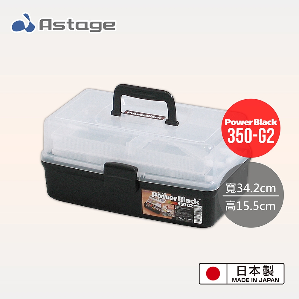 日本JEJ Astage Shelf Power Black 2層工具收納箱 350-G2
