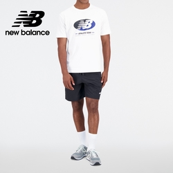 [New Balance]褲頭鬆緊抽繩休閒短褲_男性_黑色_AMS315