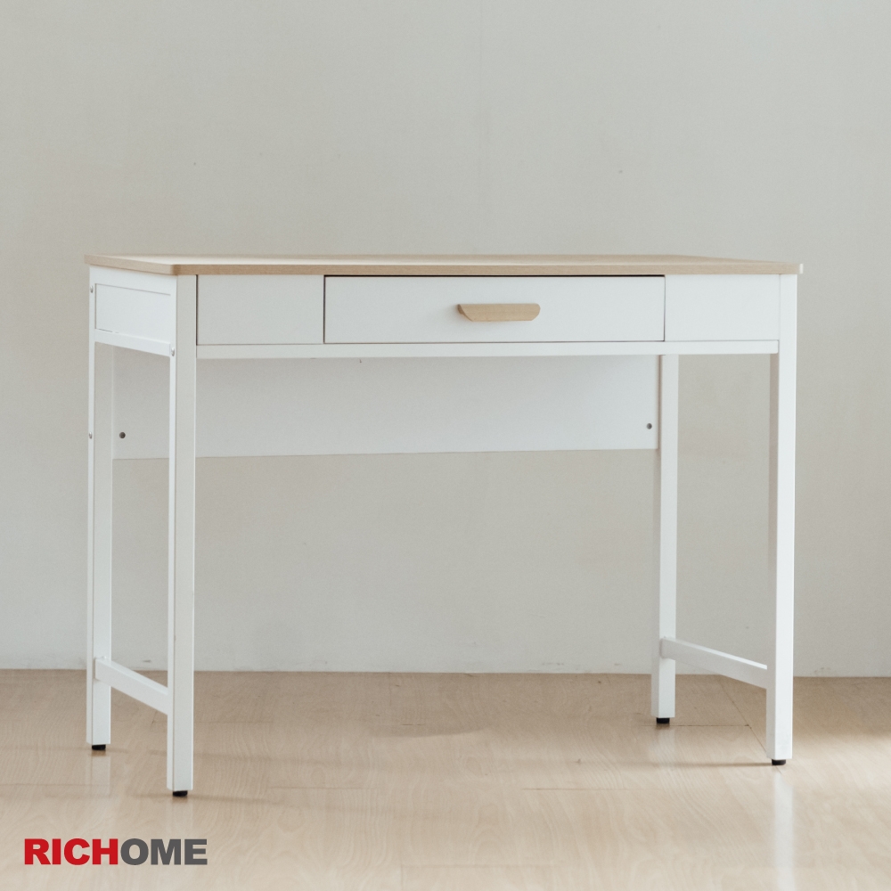 RICHOME 艾莉絲E1板單抽書桌W100xD48xH76cm