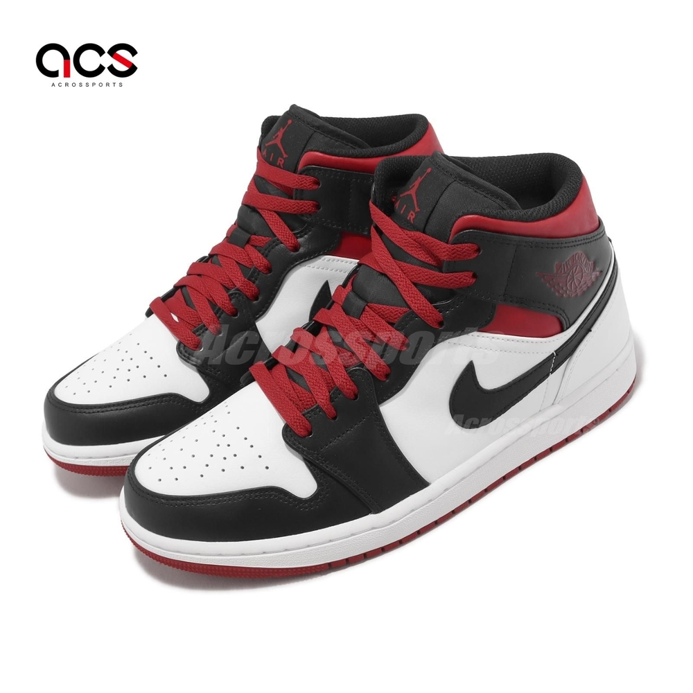 Nike Air Jordan 1 Mid 男鞋Gym Red 黑腳趾黑白紅AJ1 喬丹休閒鞋DQ8426