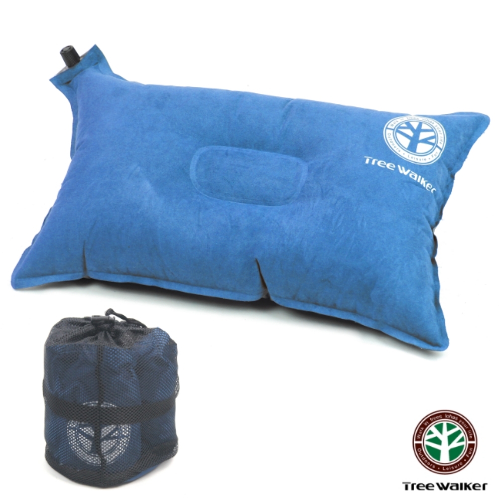 TreeWalker 舒適麂皮自動充氣枕頭(兩色可選)