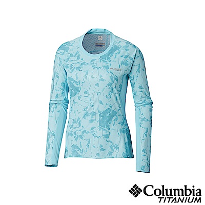 Columbia 哥倫比亞女款-鈦50涼感快排抗曬長袖上衣-藍色 UAR26510