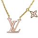 LV M01215 Iconic LV LOGO 粉色琺瑯金色項鍊 product thumbnail 1