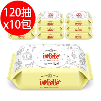 韓國ilovebebe 增量濕紙巾120抽x10包