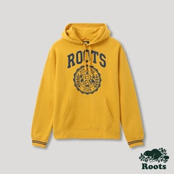Roots 男裝- 運動派對系列 學院徽章刷毛布連帽上衣-金