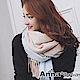 AnnaSofia 清新柔彩直條紋 混羊毛披肩圍巾(藍米褐系) product thumbnail 1