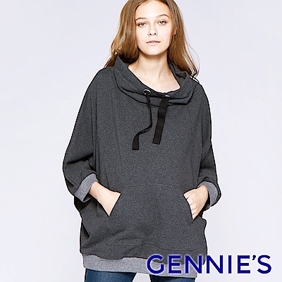Gennies專櫃-舒適自在運動帽上衣-深灰(T3E34)