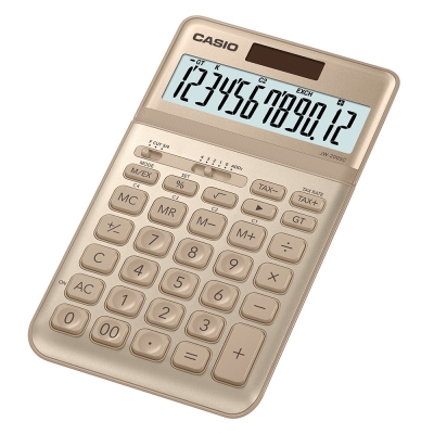 CASIO 12位元時尚霧面系列桌上型計算機(JW-200SC-GD)-香檳金