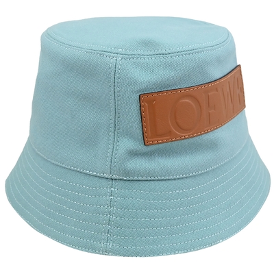 LOEWE 經典款烙印LOGO帆布漁夫帽/遮陽帽(湖水綠)