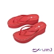 QWQ 女款6cm厚底夾腳拖鞋-璀璨水鑽-增高修身-厚底拖鞋-搖滾紅(CEBB00101) product thumbnail 1