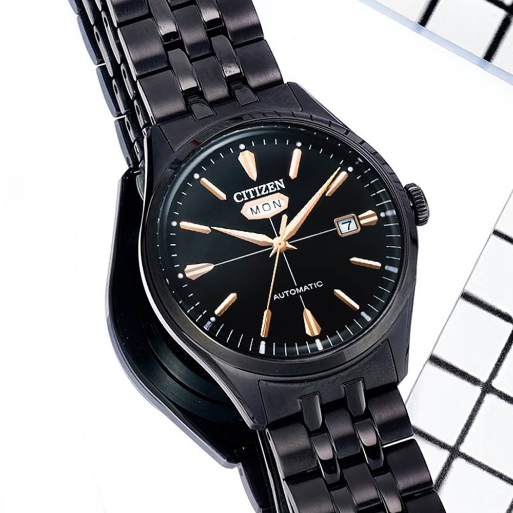 CITIZEN星辰 Mechanical C7復刻經典機械腕錶-黑 禮物推薦 畢業禮物 40mm/NH8395-77E