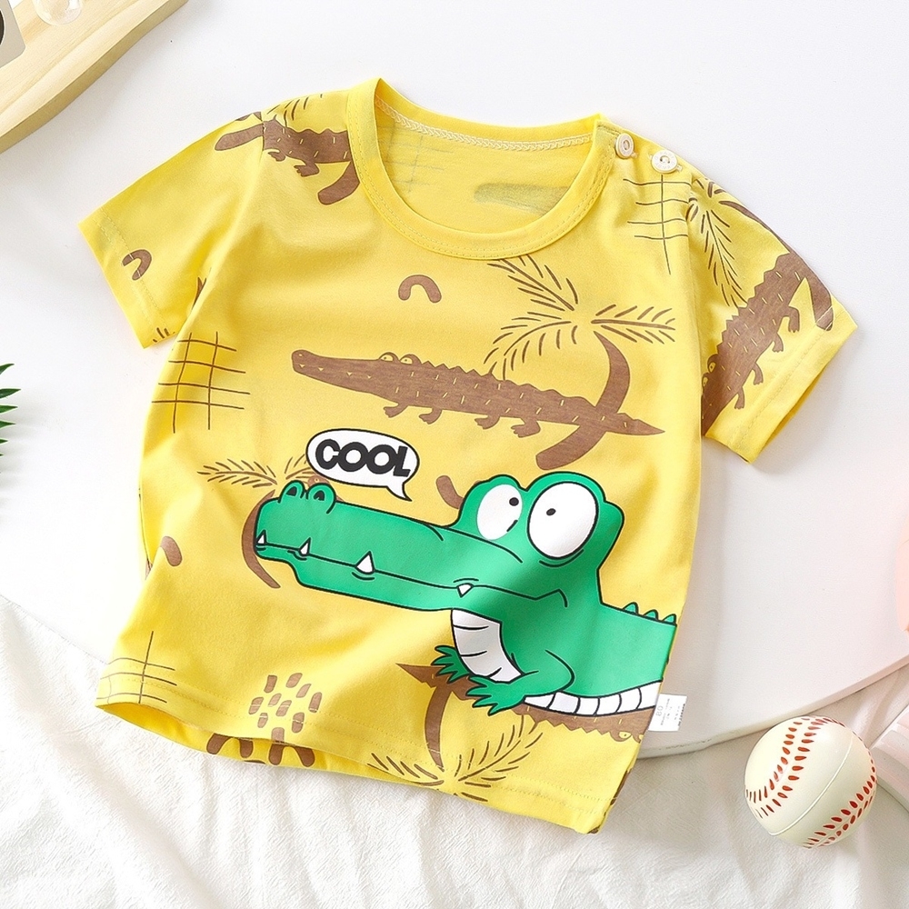 Baby童衣 兒童短袖衣服 男童居家棉T 兒童上衣 兒童T恤 88859 (酷鱷魚)