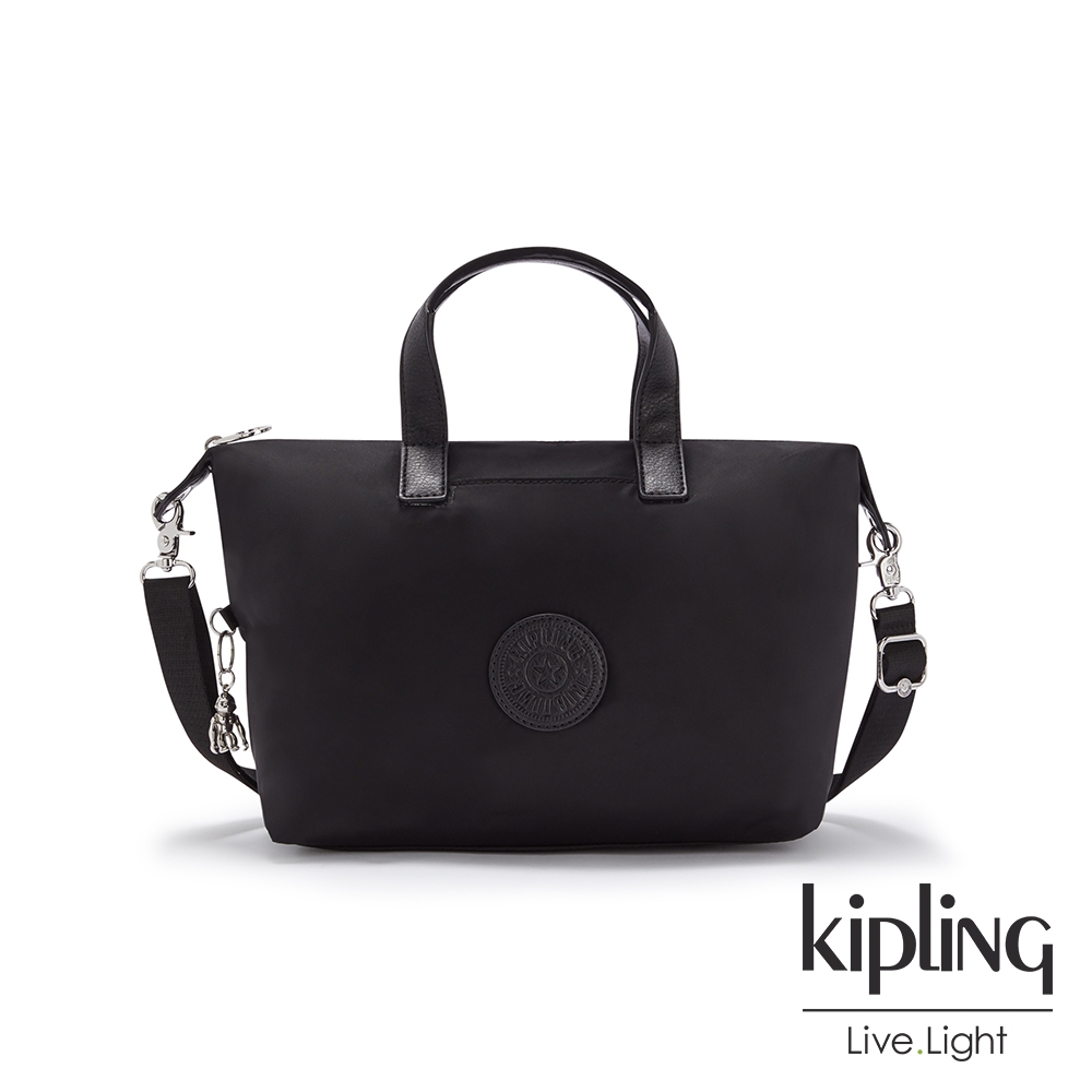 Kipling 低調沉穩黑簡約手提肩背托特包-KALA MINI