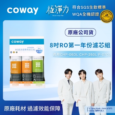 Coway RO逆滲透專用濾芯組【8吋第一年份】適用CHP-06DL、CHP-260L、P-07CL