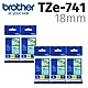 【5入組】brother 原廠護貝標籤帶 TZe-741 (綠底黑字 18mm) product thumbnail 2