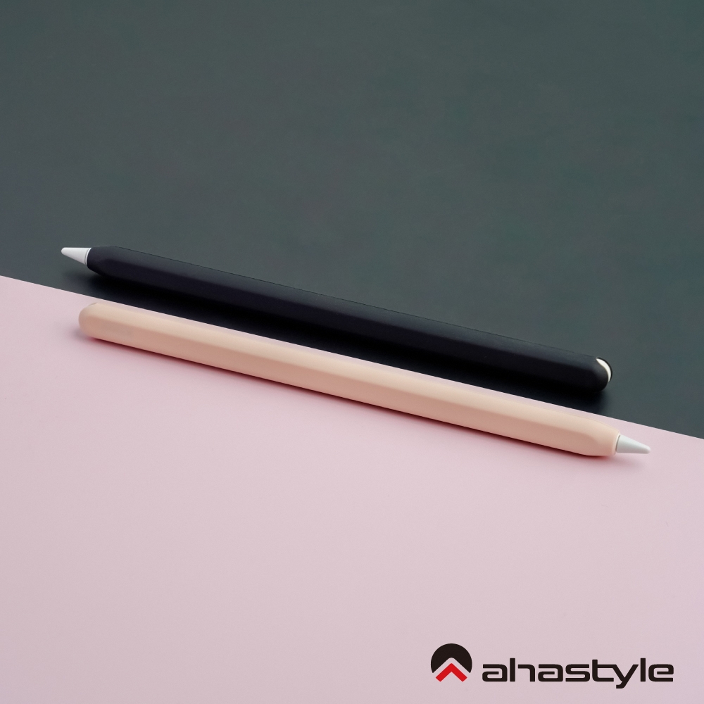 AHAStyle Apple Pencil 2代 筆套 超薄矽膠保護套 雙色2入 黑＋粉