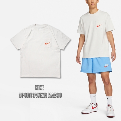 Nike 短袖上衣 NSW Max90 Tee 男款 白 落肩 短T 休閒 口袋 重磅 DM6426-030