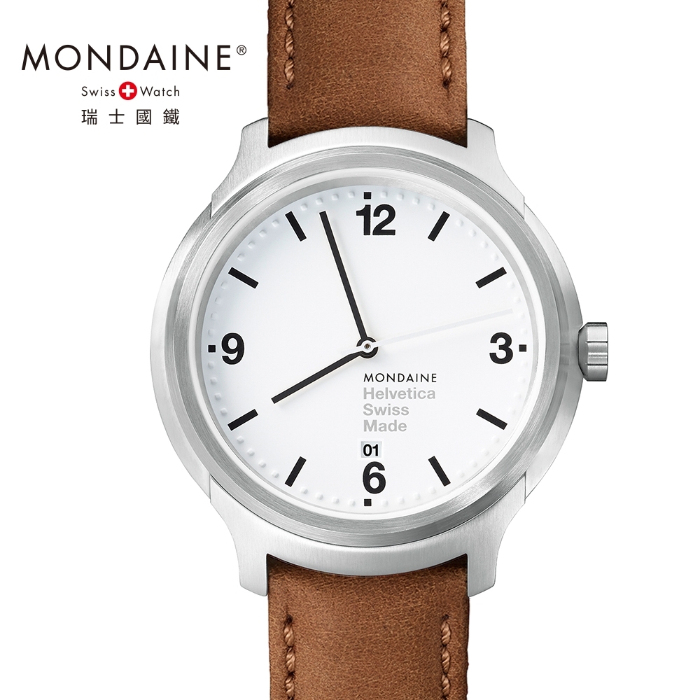 MONDAINE 瑞士國鐵設計系列腕錶-白/43mm