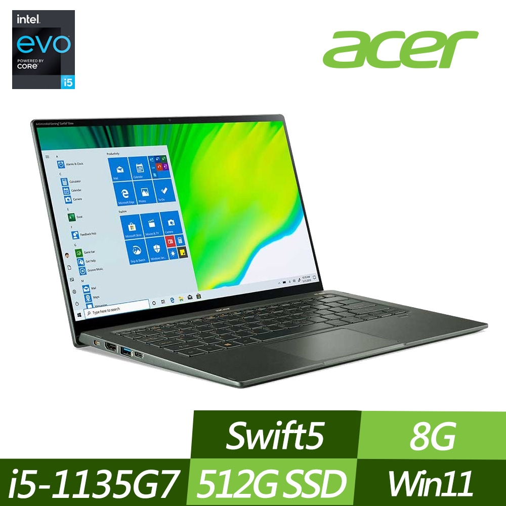 ACER 宏碁 SF514-55TA 14吋輕薄筆電 (i5-1135G7/8G/512G PCIe SSD/Win11/EVO認證)